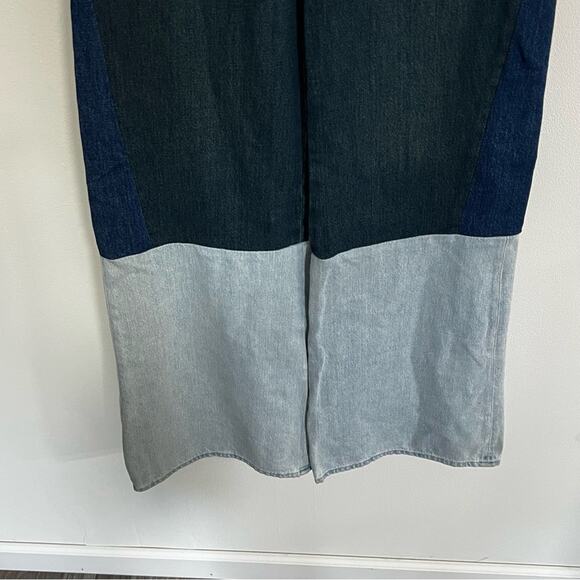 *NEW* MM6 Maison Margiela Three Tone Combo Denim Wide Leg Jeans Size 40 (US 4) - Picture 4 of 12
